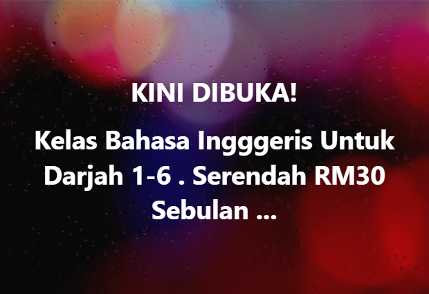 Kelas Bahasa Inggeris Teacher Sharifah Facebook ad