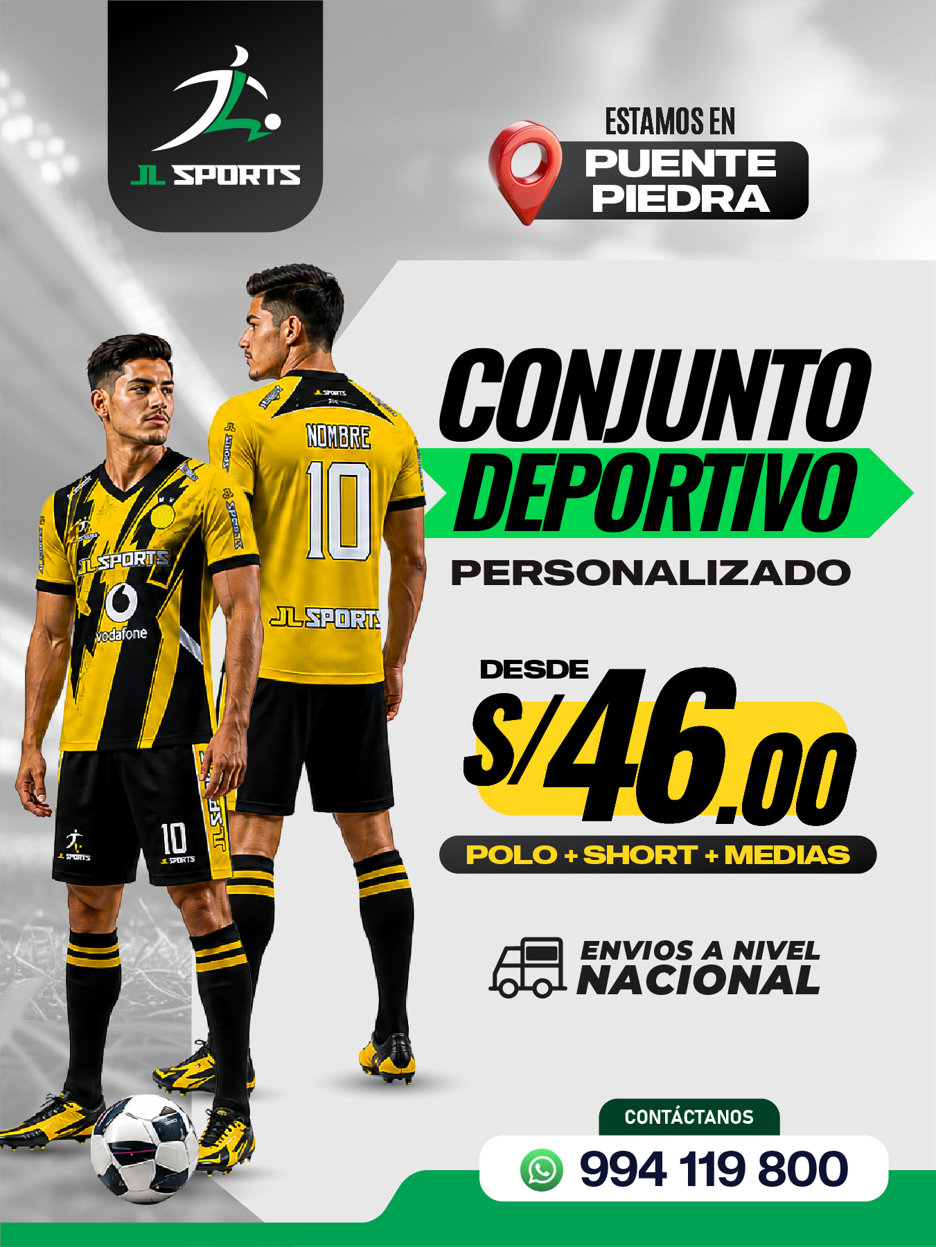 JL Sports Facebook ad: Renueva el look de tu equipo con estilo…