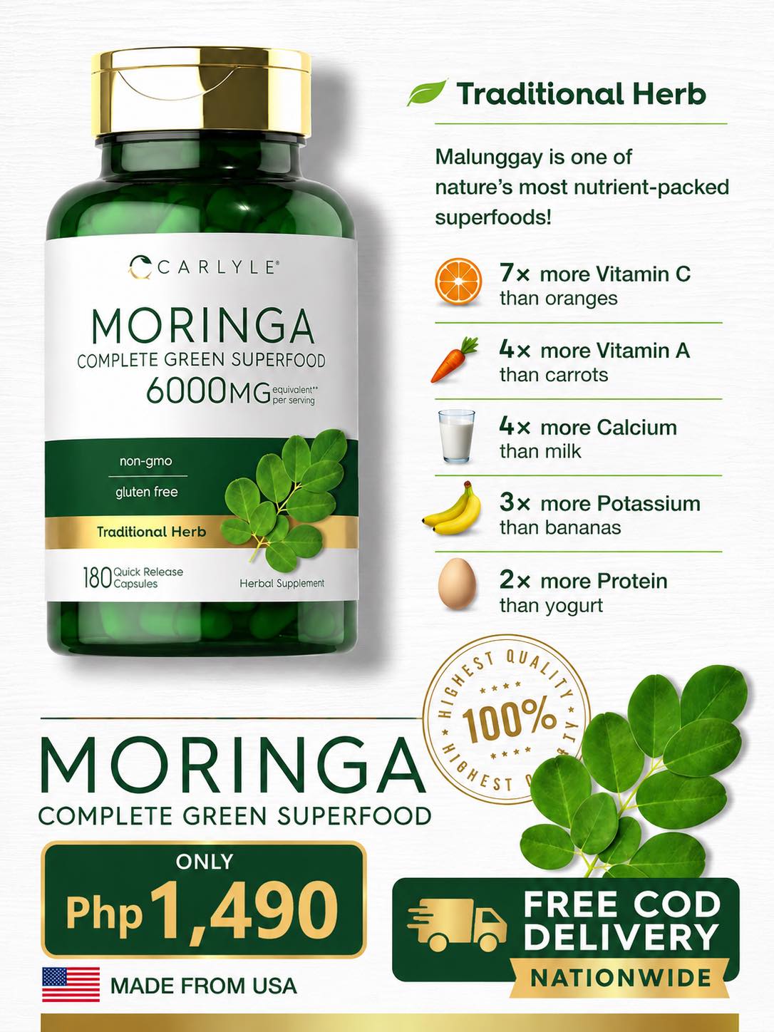 KGP Consumer Goods Trading Facebook ad: BOOST YOUR HEALTH NATURALLY WITH MORINGA (MALUNGGAY)!