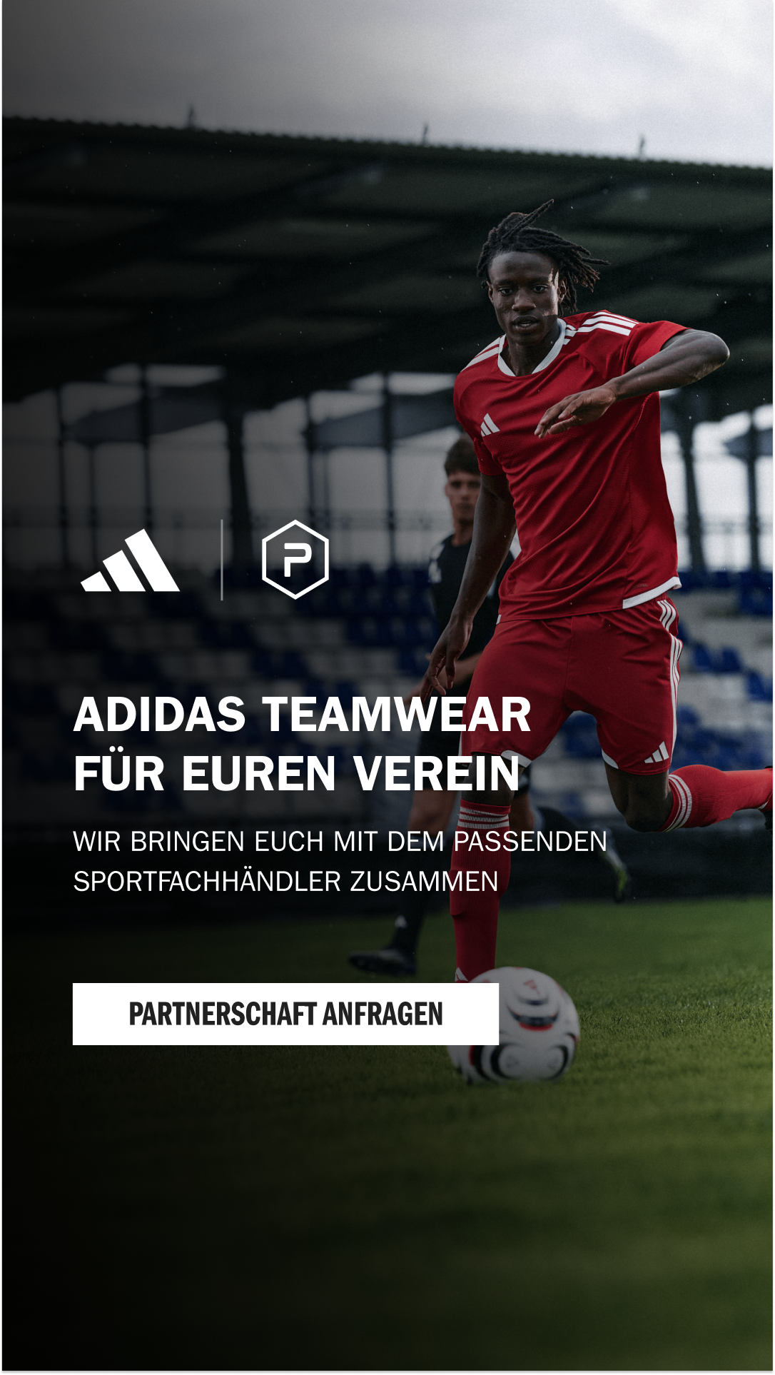 Prematch Facebook ad: Jetzt adidas Partnerverein werden!