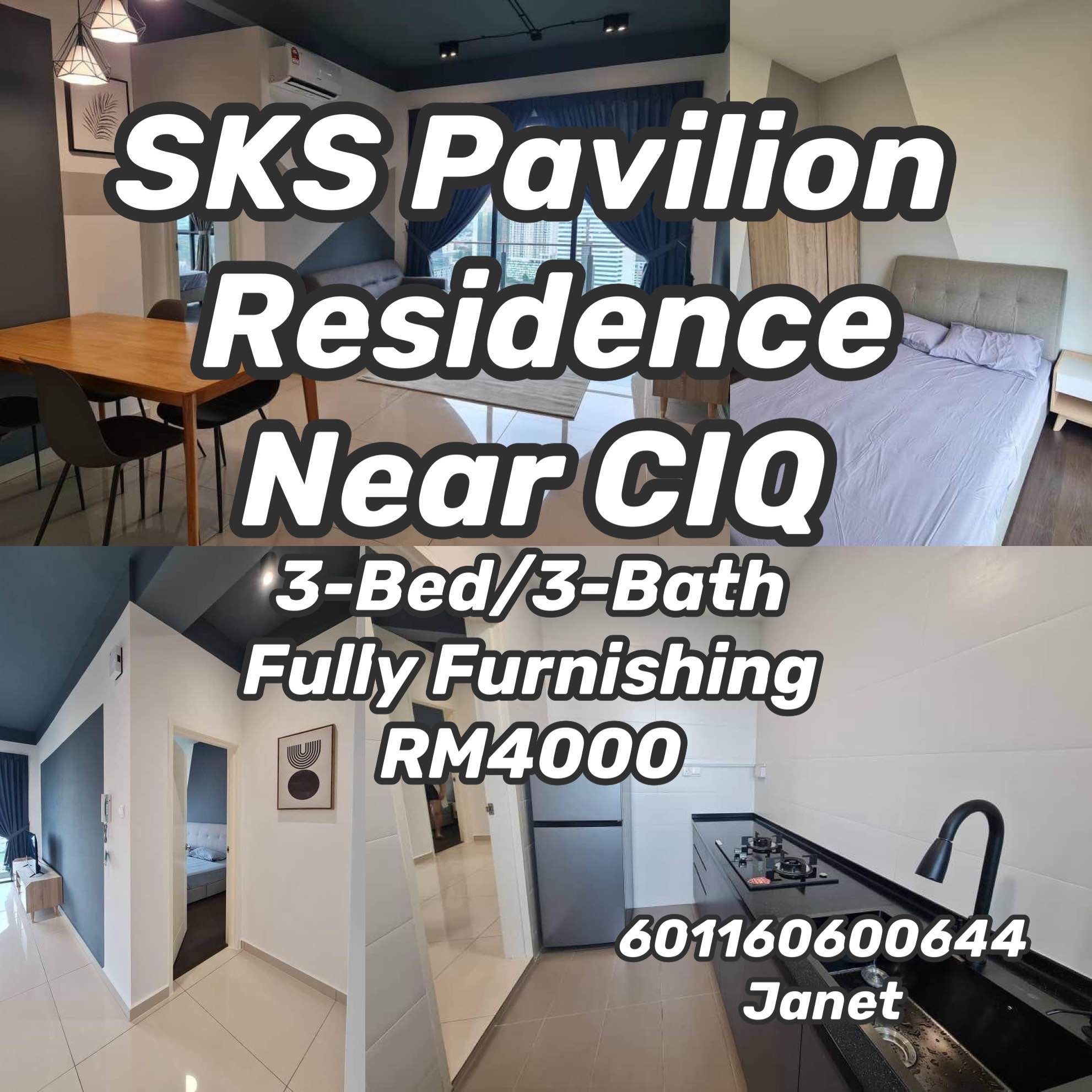 Janet Loh Facebook ad: *For rent*(MT0025) SKS Pavilion Residence near CIQ