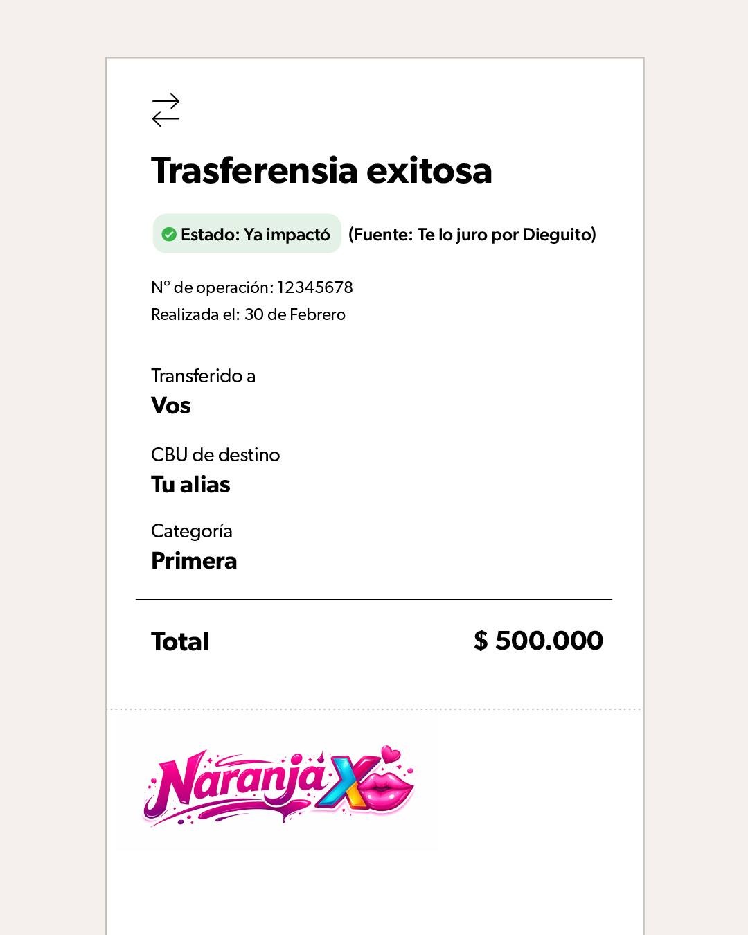Naranja X Facebook ad