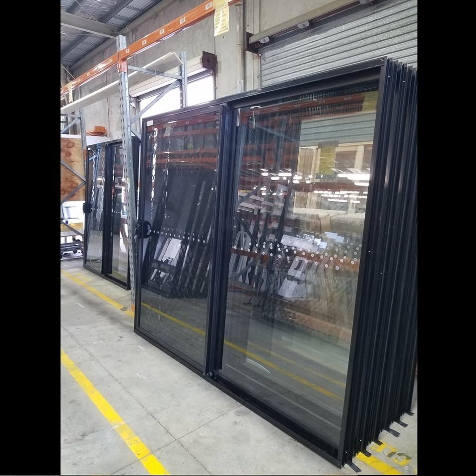 SJ Fitzpatrick Facebook ad: New Black/ Textura White Sliding Doors with Diamond Grill…