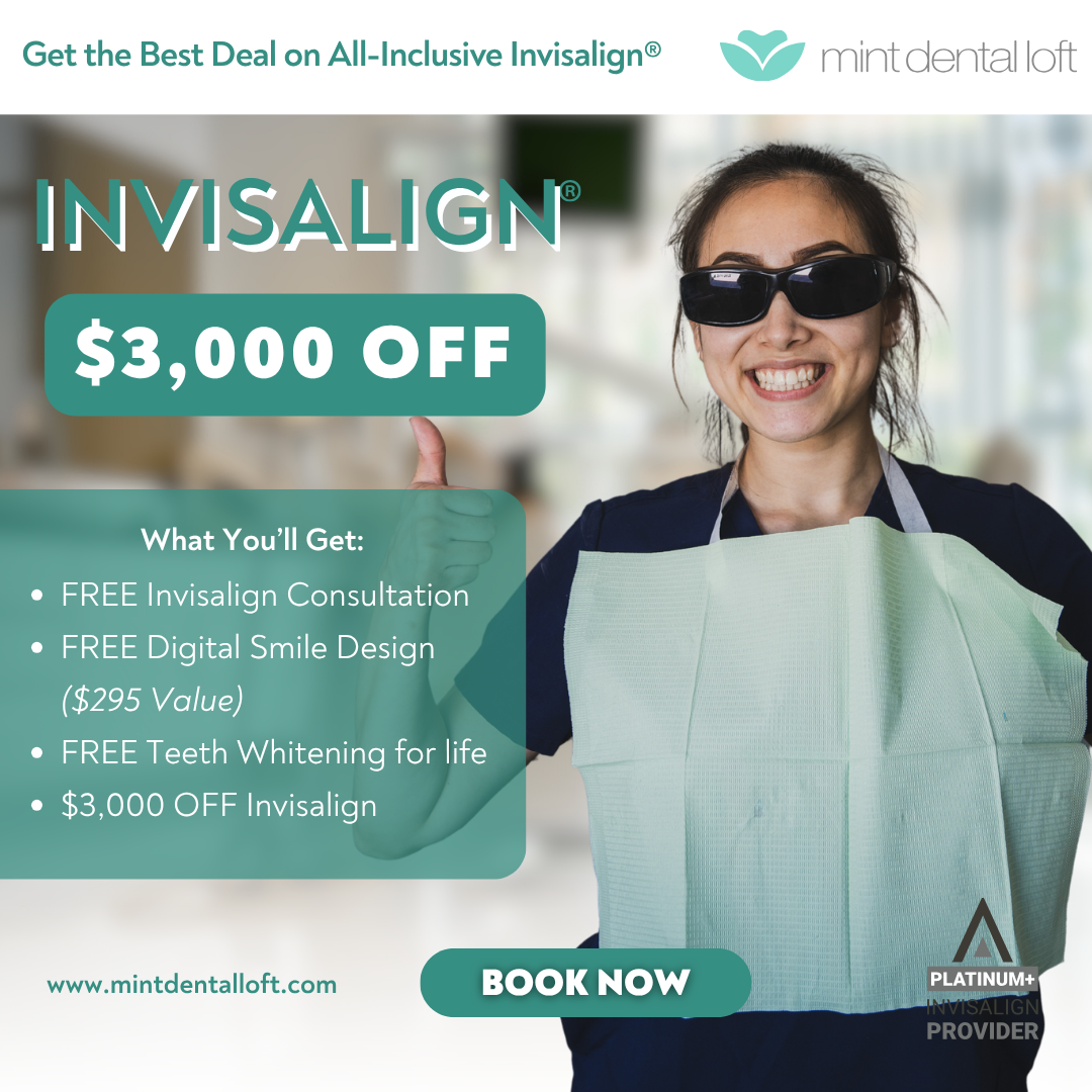 Mint Dental Loft Facebook ad: LIMITED SPOTS - $3,000 OFF Invisalign