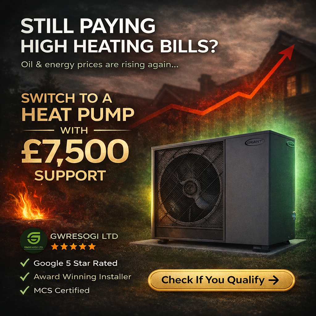 Gwresogi LTD Facebook ad: £7,500 Heat Pump Grant Available