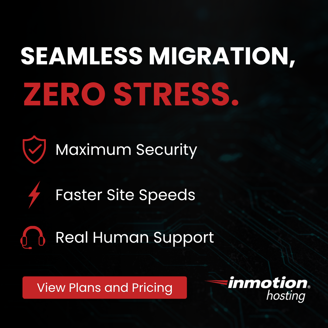 InMotion Hosting, Inc Facebook ad: Ready for Stress-Free Hosting?
