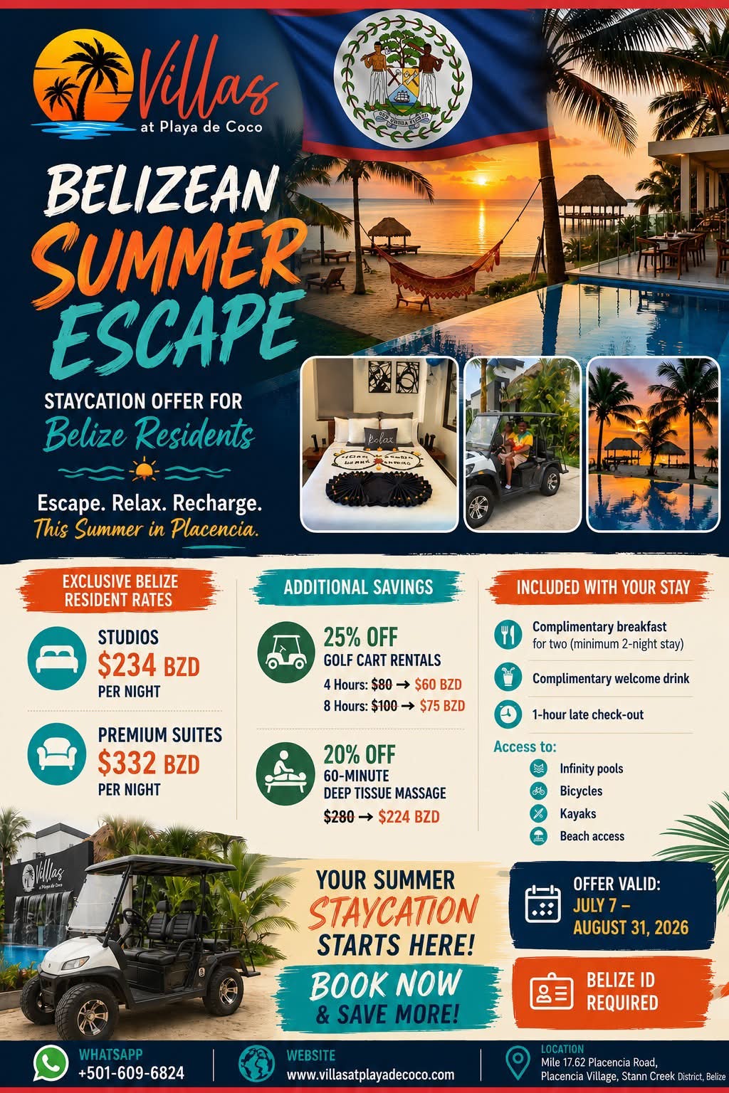 Villas at Playa de Coco Facebook ad: Belizeans, this one’s just for YOU!