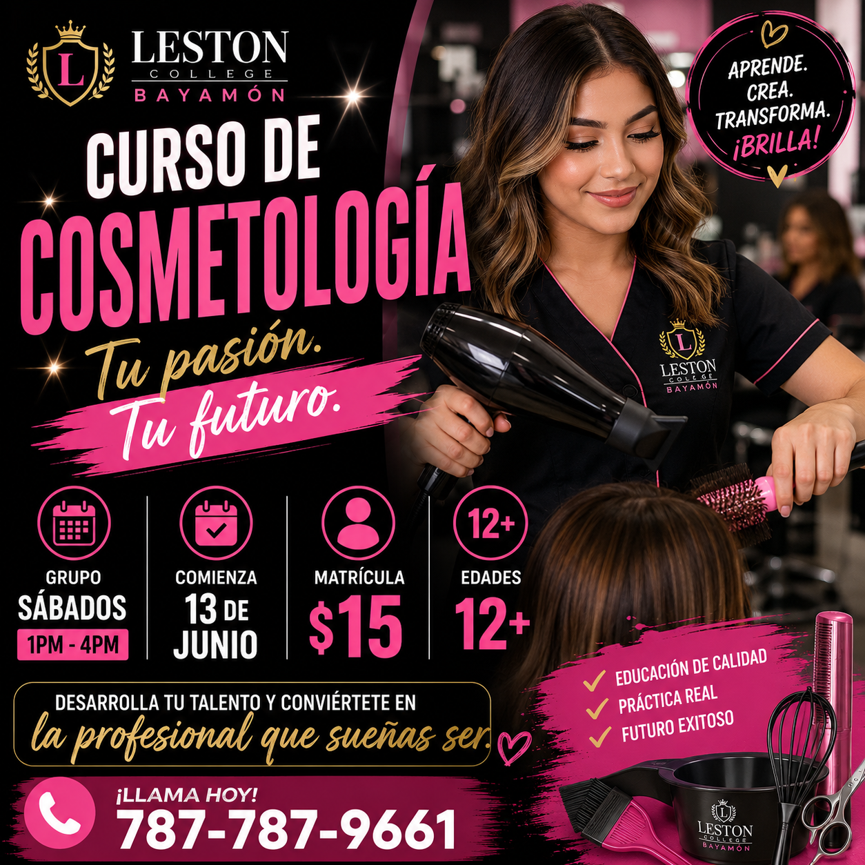 Leston College Facebook ad: Chatea con nosotros