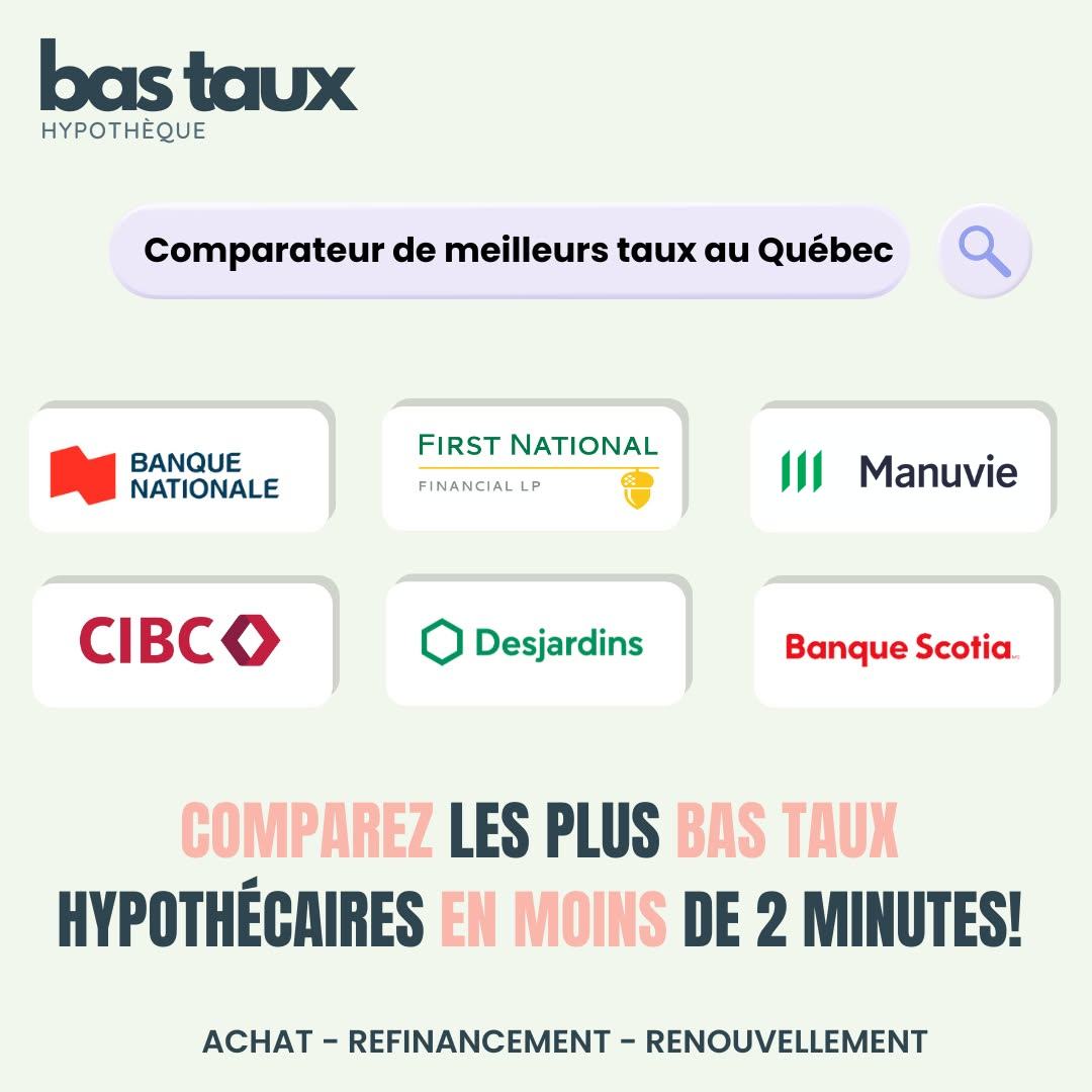 Bas taux hypothèque Facebook ad: On compare pour vous les plus bas taux sur le marché!