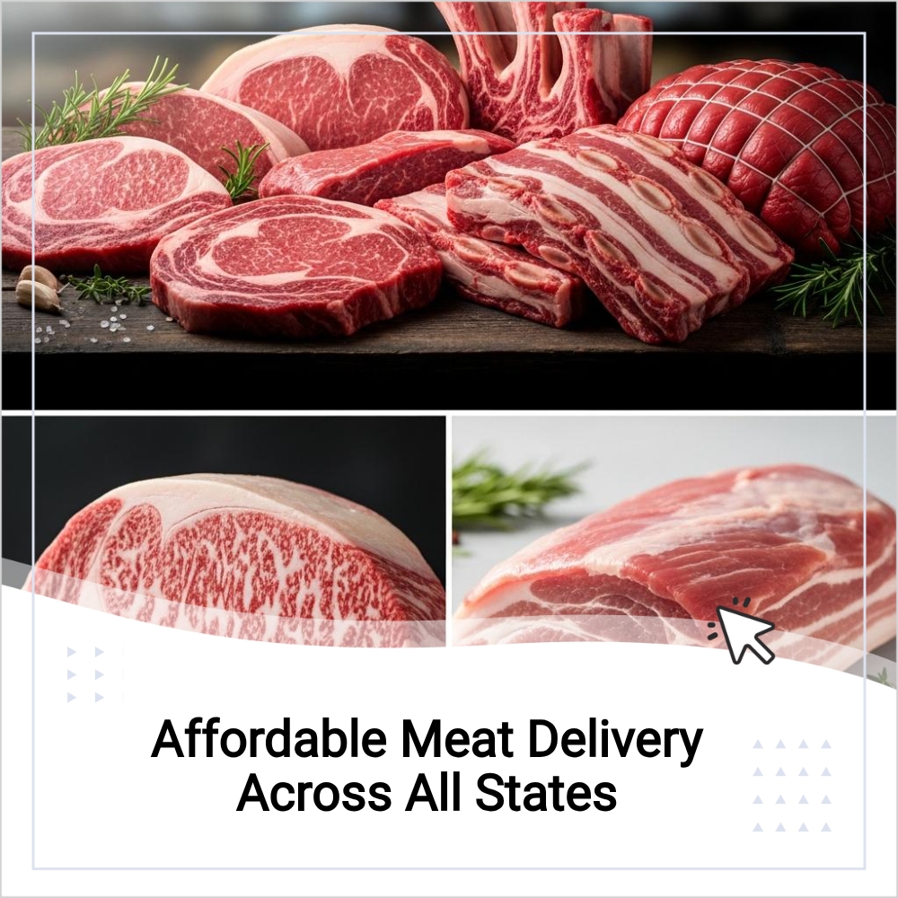 SmartSearches Express Facebook ad: Affordable Meat Delivery Across All States.