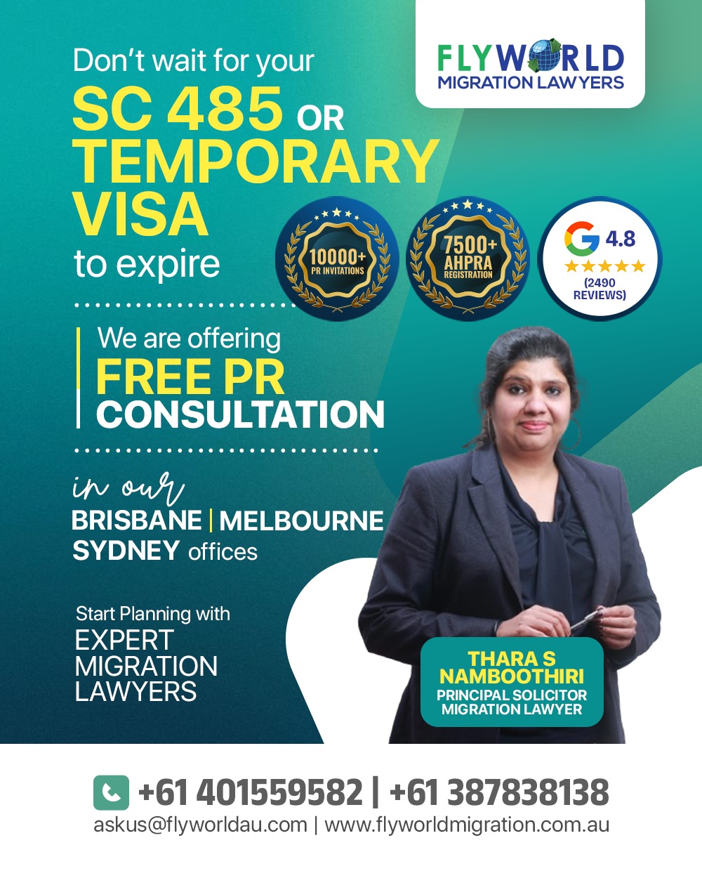 Flyworld Migration Lawyers Facebook ad