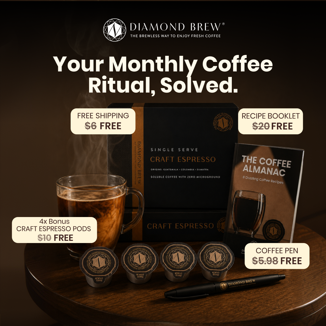 Diamond Brew Coffee Facebook ad: Perfect Espresso Anywhere, Anytime!