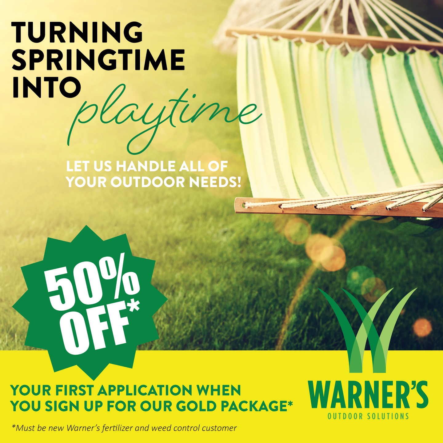 Warner's Outdoor Solutions Facebook ad