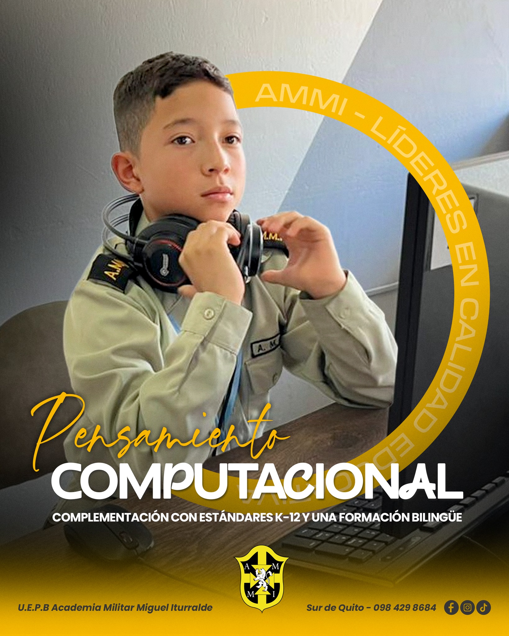 Academia Militar General Miguel Iturralde Facebook ad: 𝐃𝐢𝐬𝐞𝐧̃𝐚𝐦𝐨𝐬 𝐞𝐥 𝐟𝐮𝐭𝐮𝐫𝐨 𝐜𝐨𝐧 𝐥𝐨́𝐠𝐢𝐜𝐚…