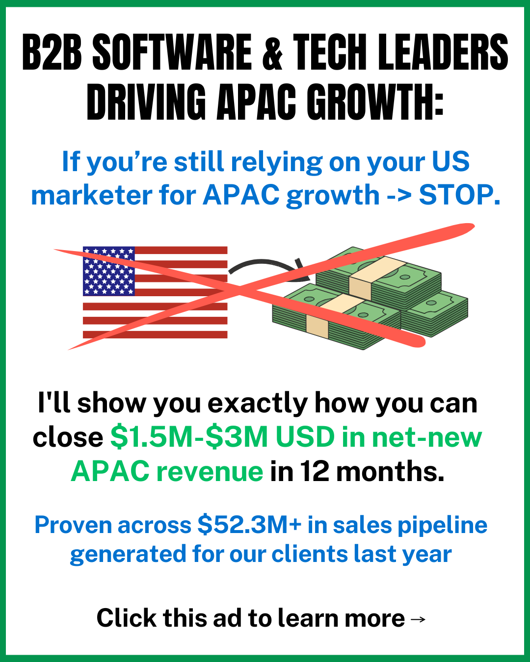 Stirling Marketing Facebook ad: Guaranteed $7M+ in sales qualified pipeline or we work for…