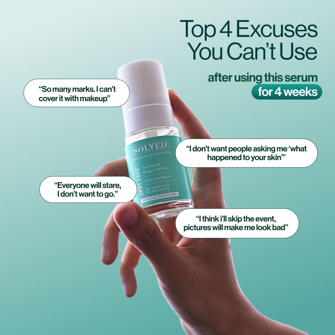 The Solved Skin Facebook ad: Spot Fade Advanced Repair Serum
