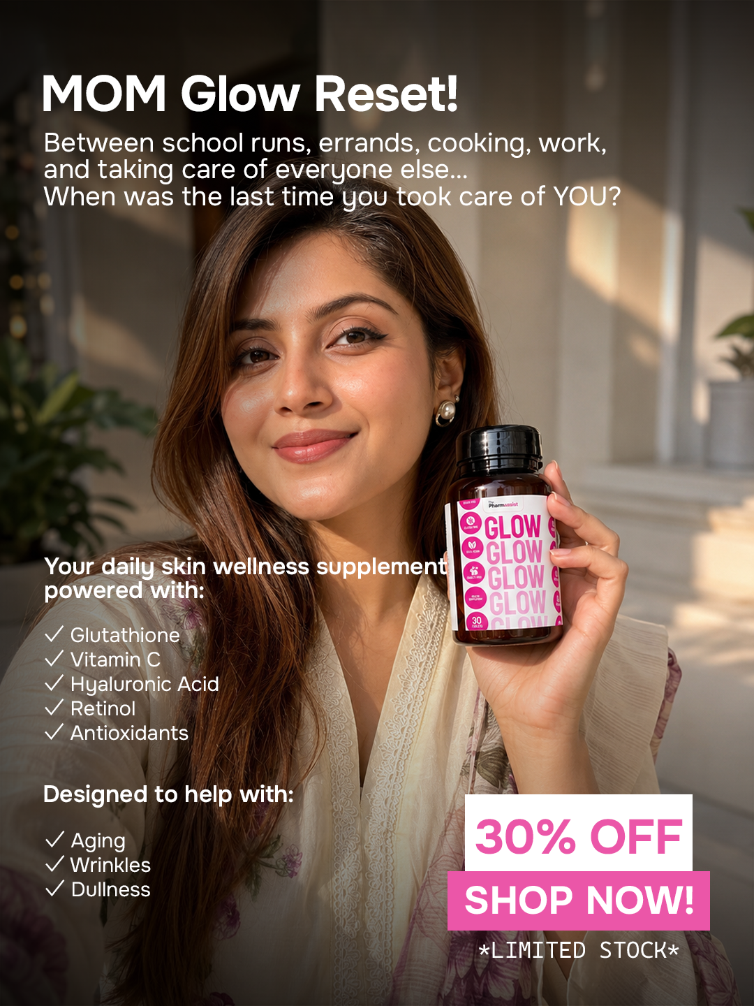 The Pharmassist Facebook ad: Brighten & Hydrate Skin Naturally