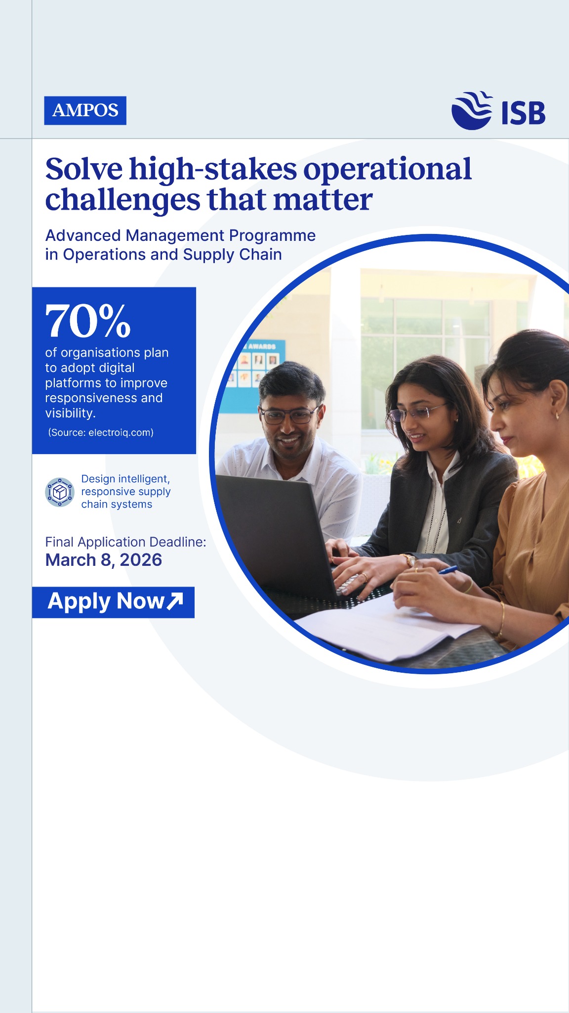 ISB Admissions Facebook ad