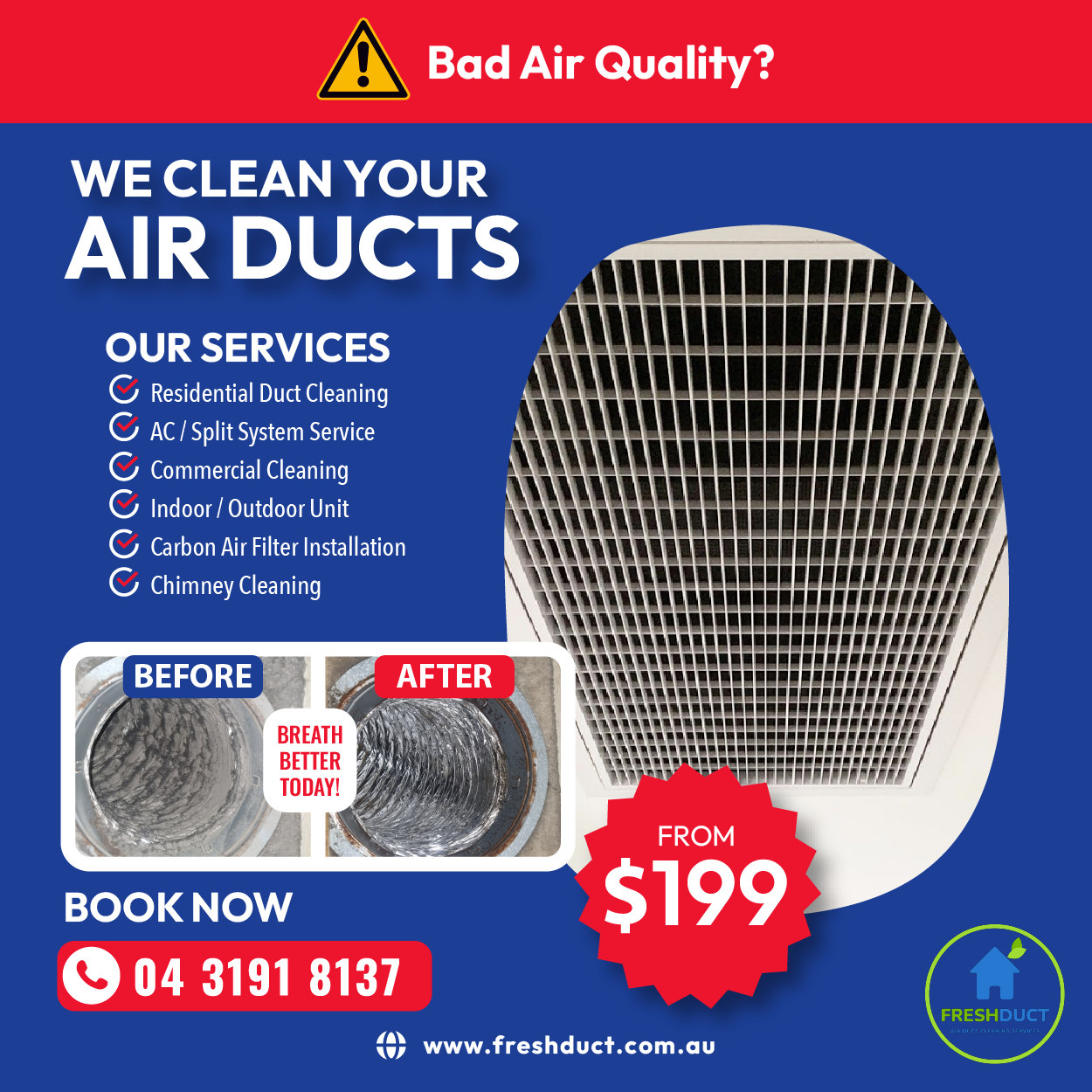 Fresh Duct - Air Duct Cleaning Services Facebook ad
