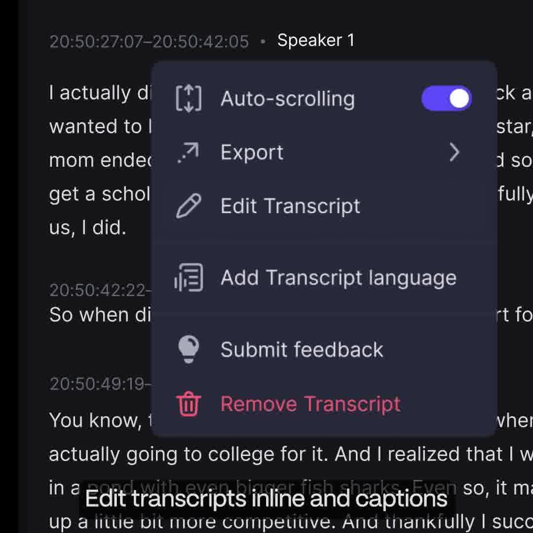 Frame.io Facebook ad: Frame.io | Transcripts and captions for fast review…