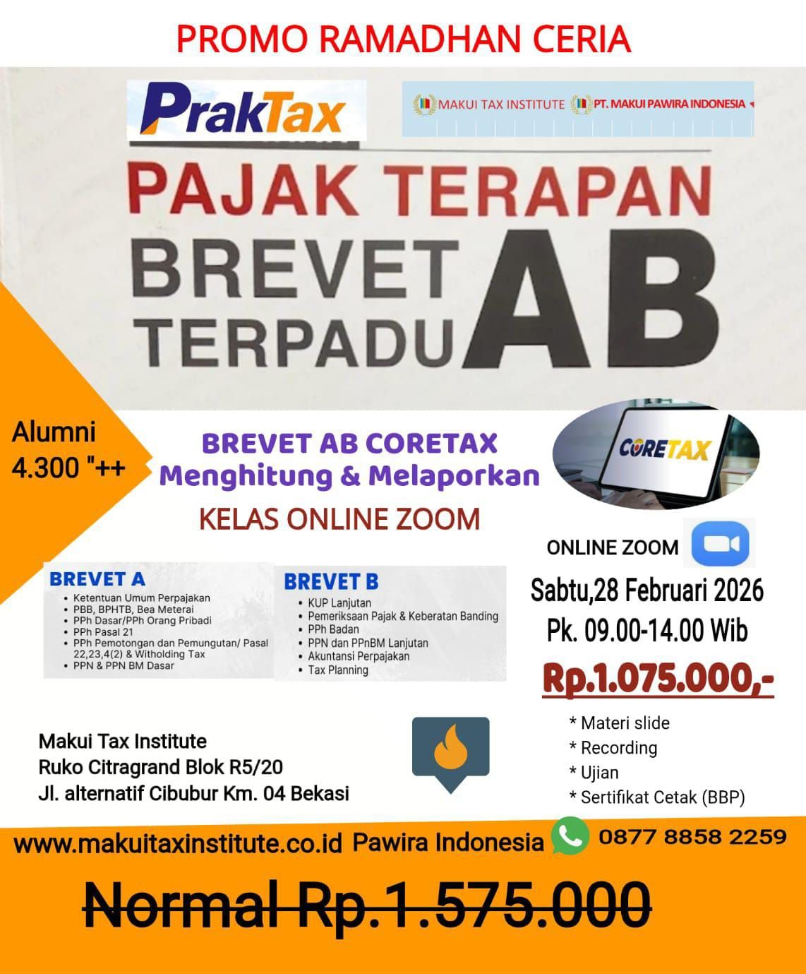 Brevet ABC Online Facebook ad: Masih bingung cara lapor pajak.melalui sistem coretax?