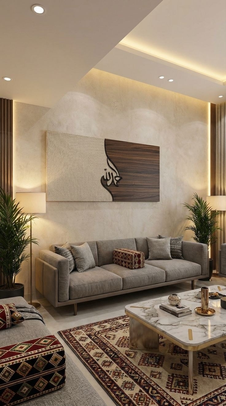 تابلوهات مودرن Wall art Facebook ad: لوحة فنية مقسمة بشكل إبداعي إلى جزأين؛ الجزء…