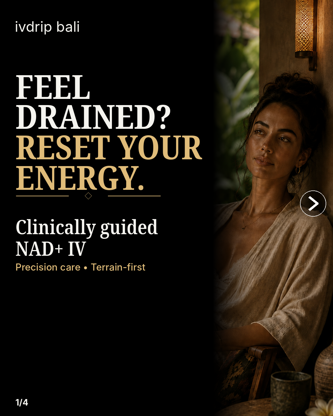 Ivdripbaliofficial Facebook ad: At IV Drip Bali, NAD+ IV therapy begins…