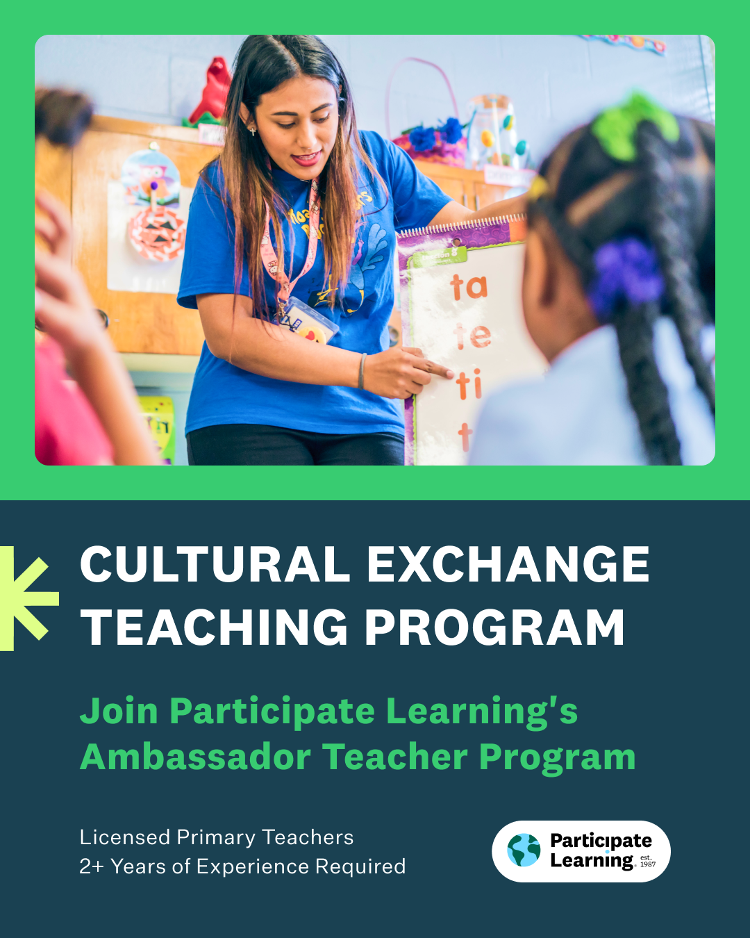 Participate Learning Facebook ad: Start Teaching with Participate Learning!
