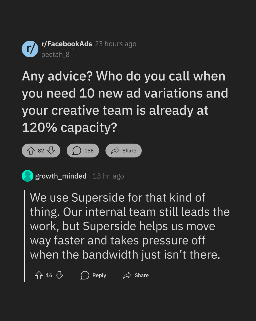 Superside Facebook ad from May 11, 2026