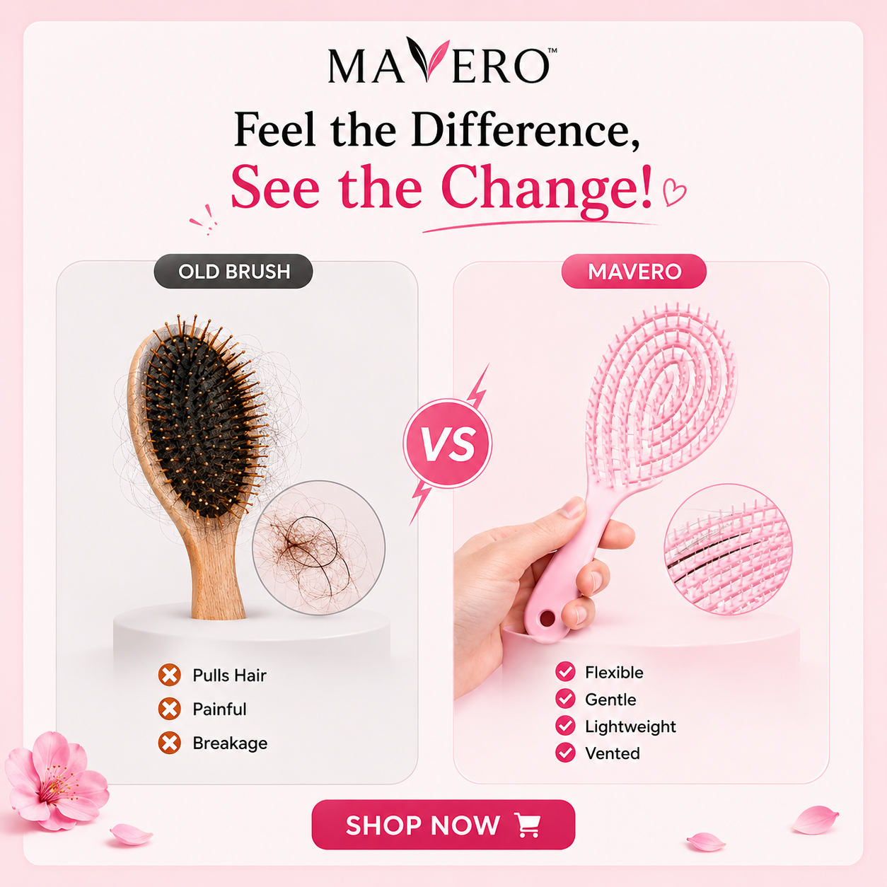 Mavero Facebook ad: Don't Change Your Hair. Change Your Brush.