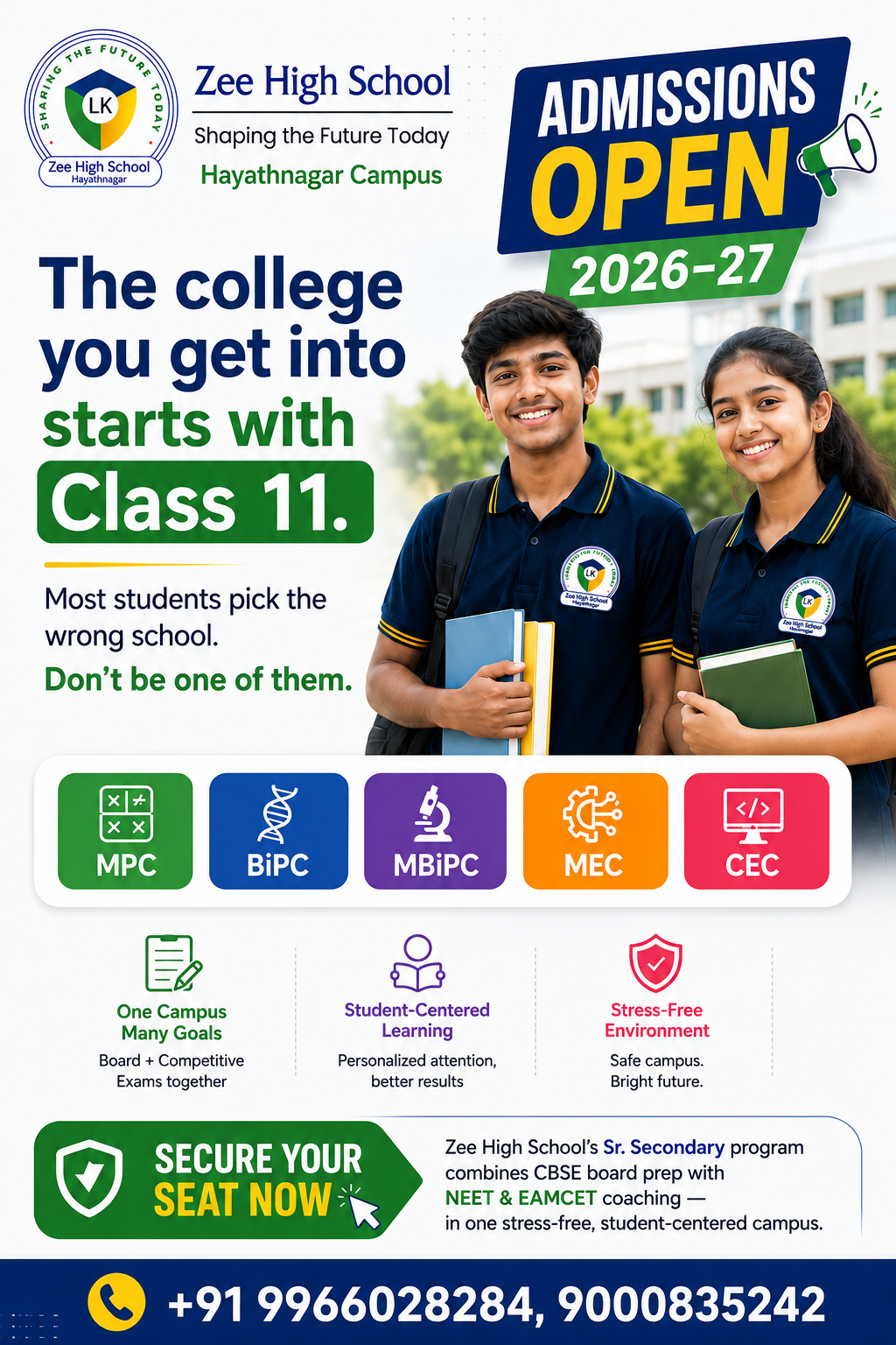 Zee High school Hayatnagar Facebook ad