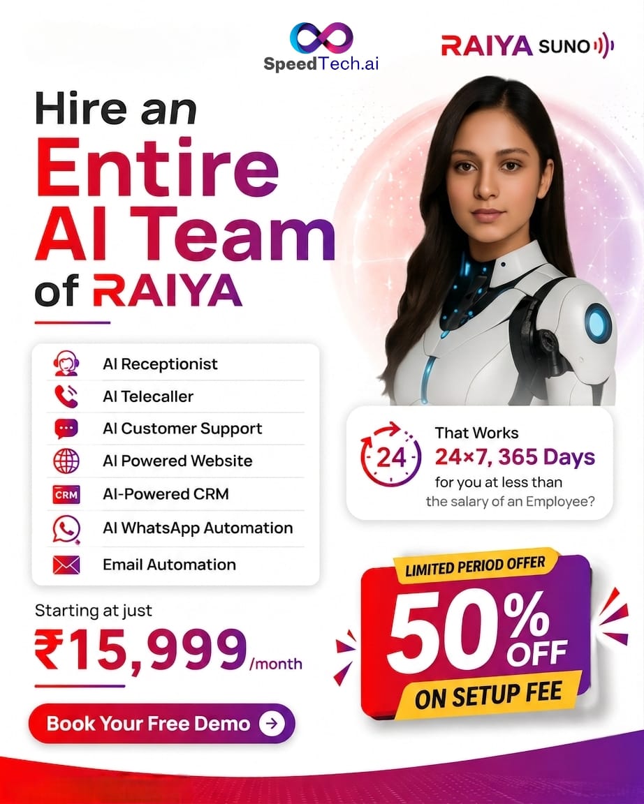 SpeedTech Facebook ad: Aapka phone uthane wala employee chhutti pe.