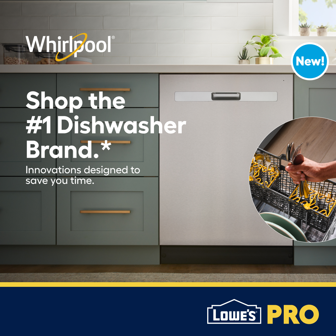 Lowe's Home Improvement Facebook ad: Shop Whirlpool dishwashers