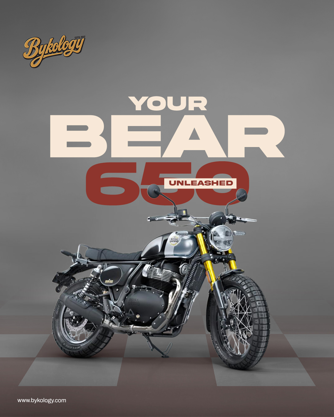 Bykology Facebook ad: Bear 650 in the garage but still running…