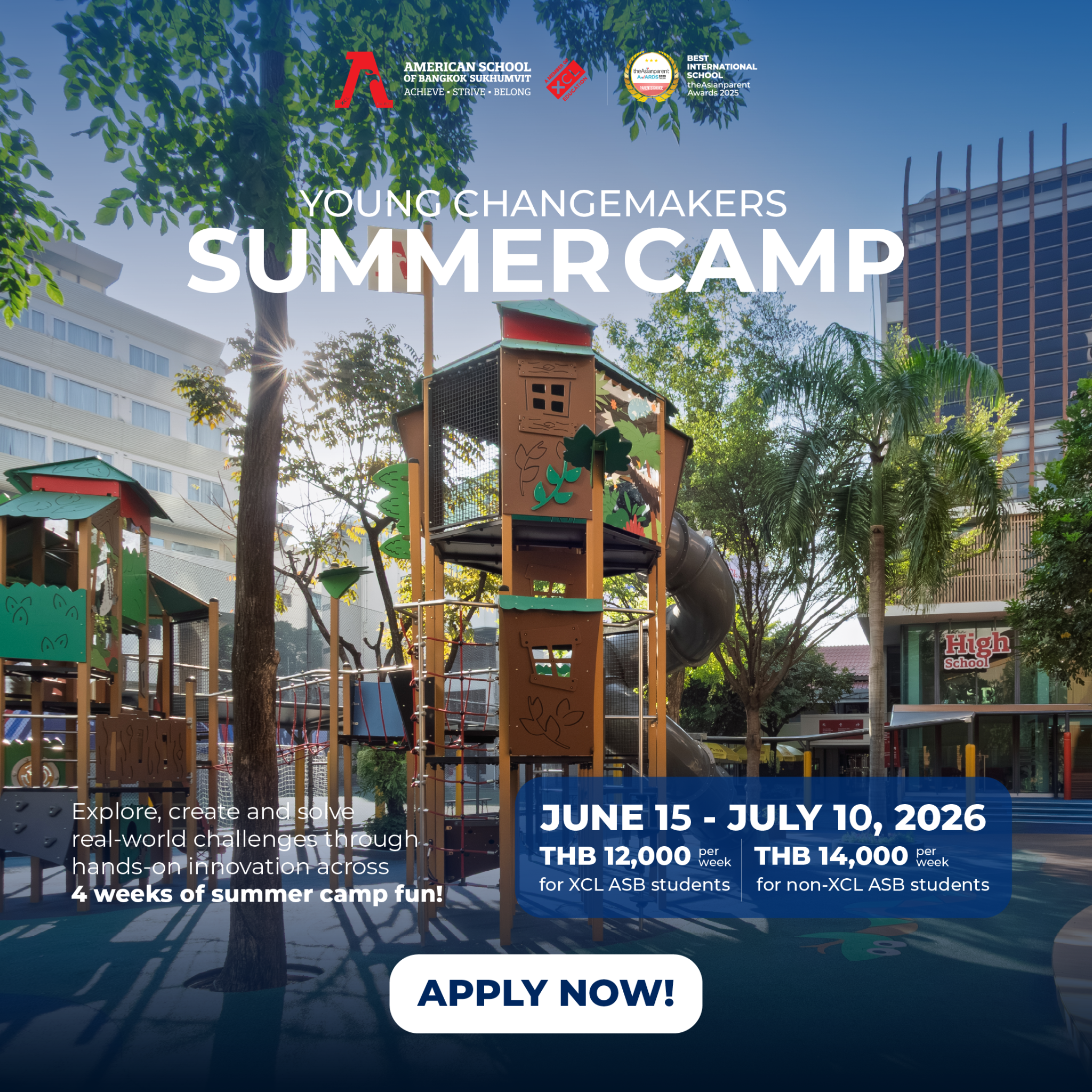 American School of Bangkok, Sukhumvit Facebook ad: 𝟱 𝗠𝗶𝗻 𝗳𝗿𝗼𝗺 𝗧𝗵𝗼𝗻𝗴𝗹𝗼𝗿 | 𝗔𝗴𝗲𝘀 𝟮-𝟭𝟯