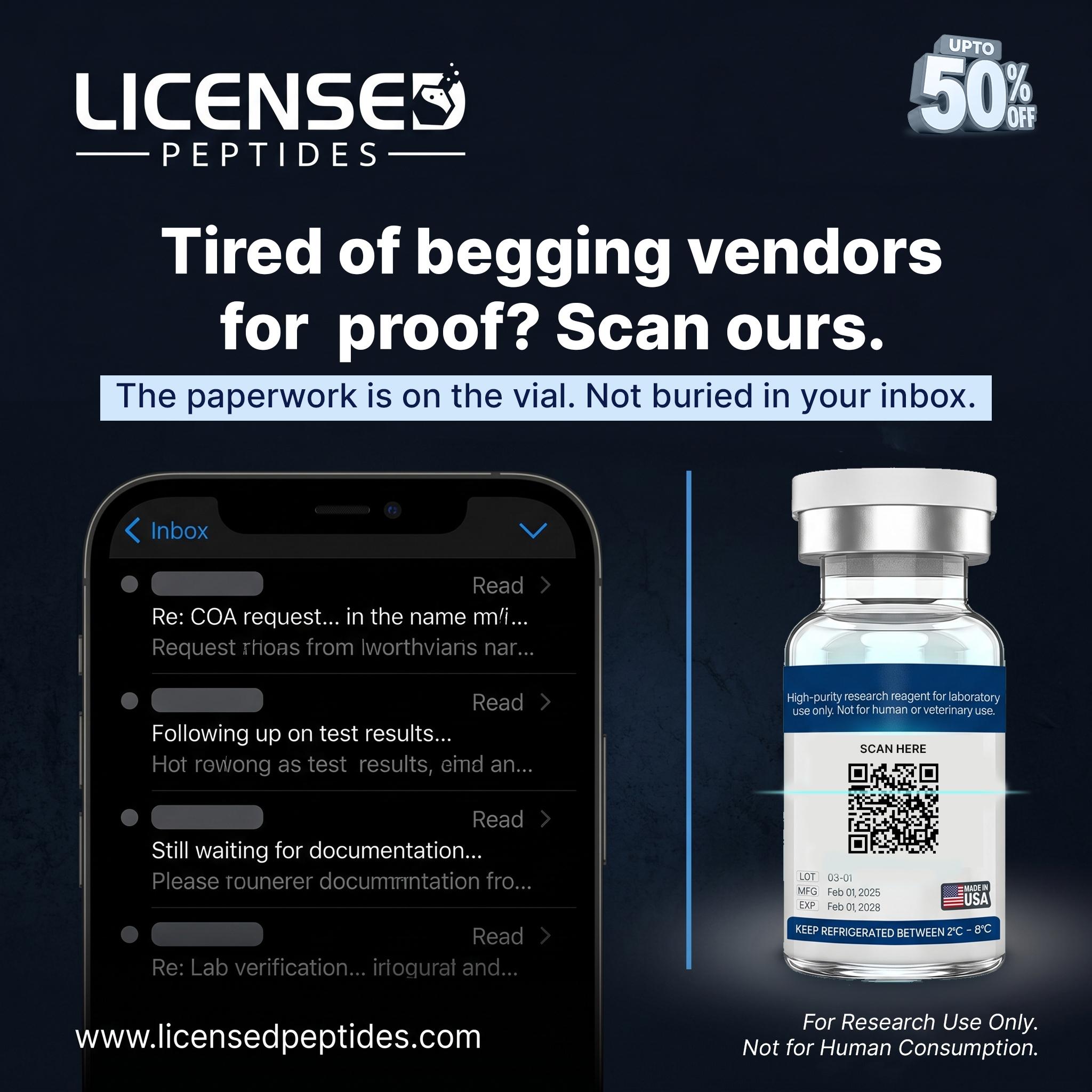 Licensed Peptides Facebook ad