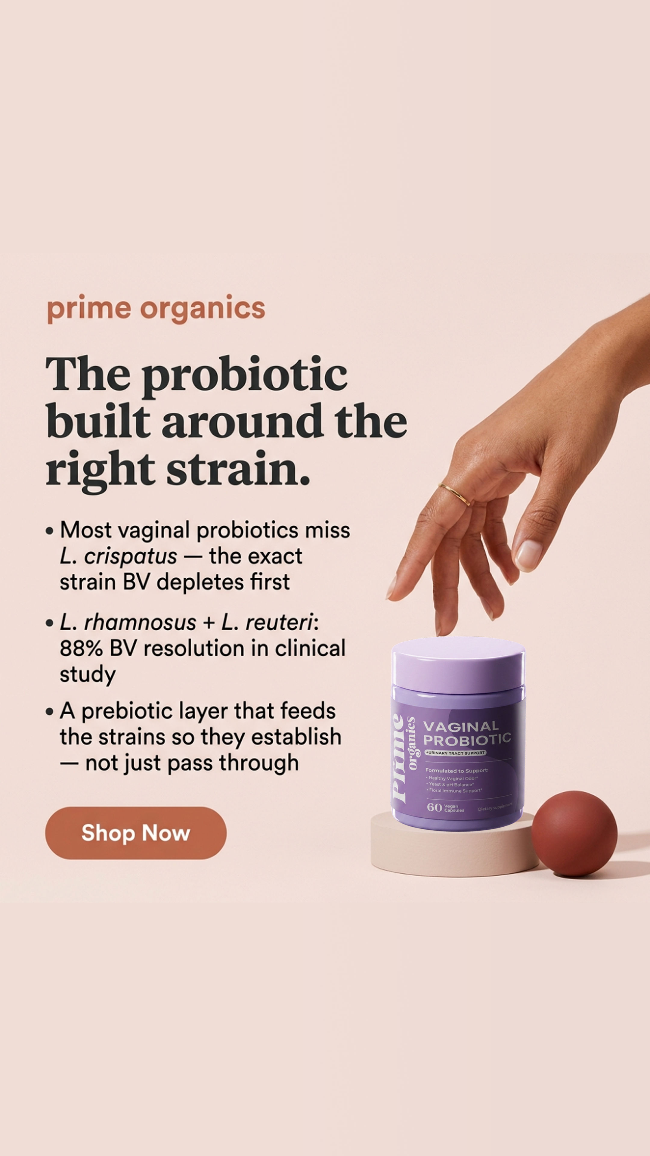 Prime Organics Facebook ad: Led By The Strain Most Formulas Skip