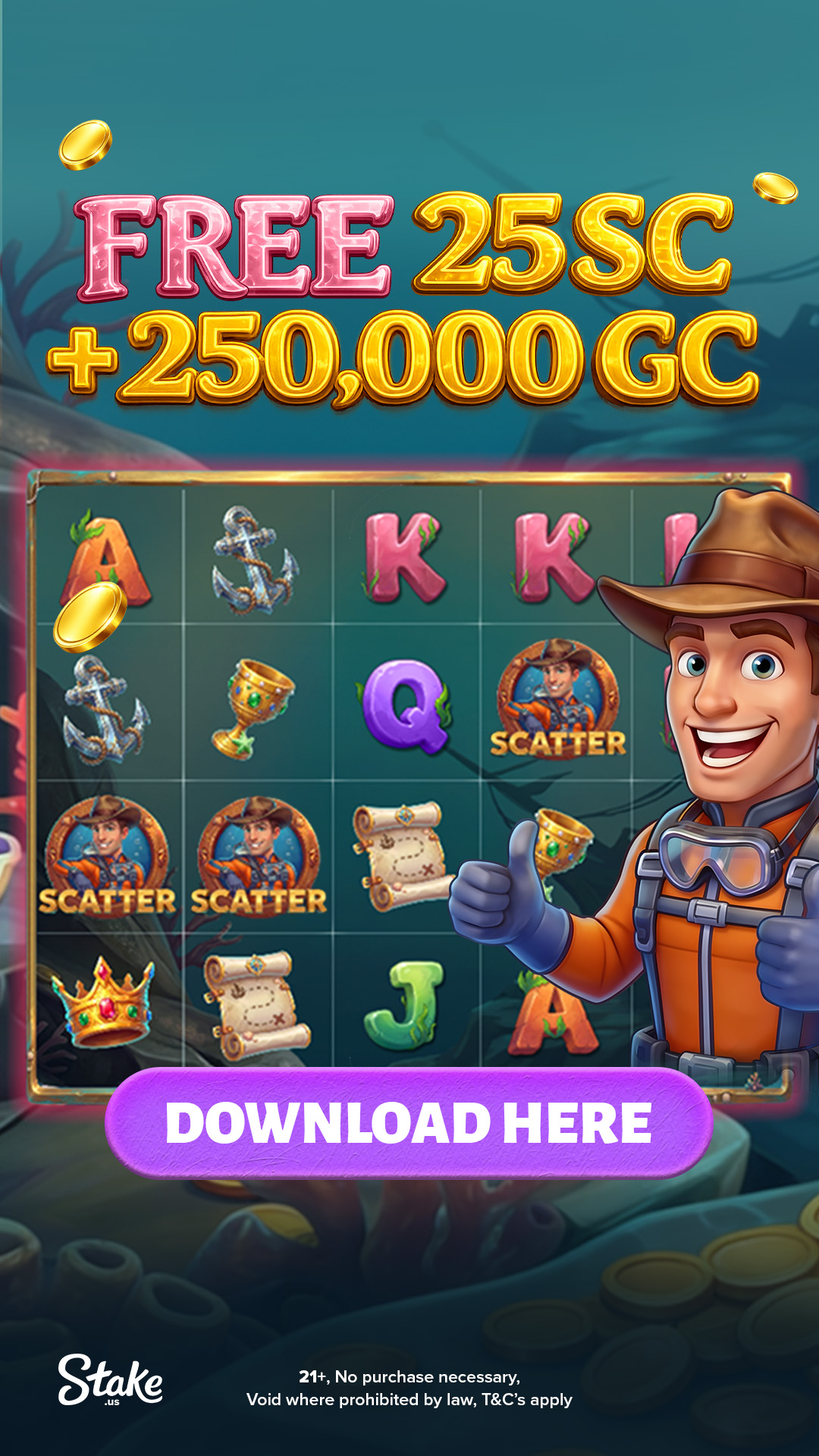 Stake.US app Facebook ad from Jul 3, 2026