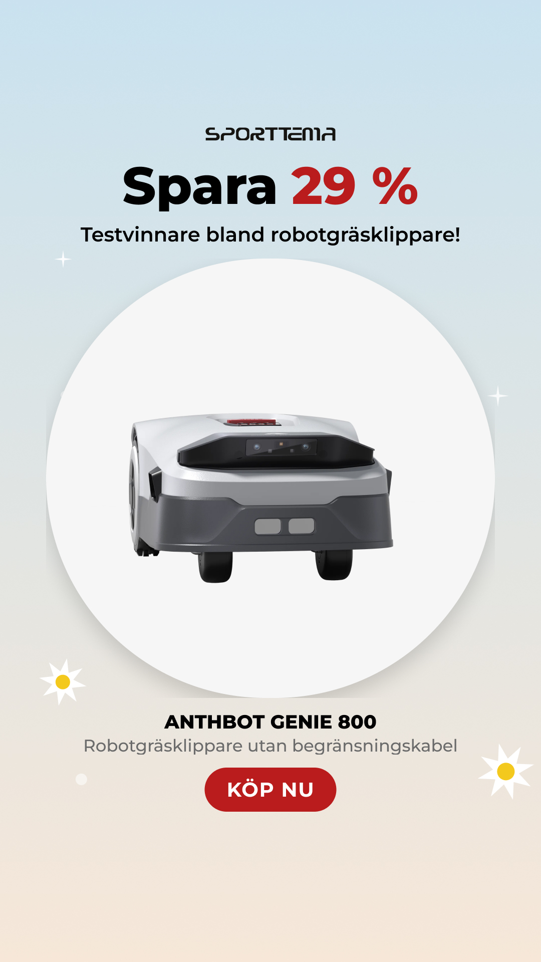 Sporttema Facebook ad: Spara 3500 kr + gåva på köpet