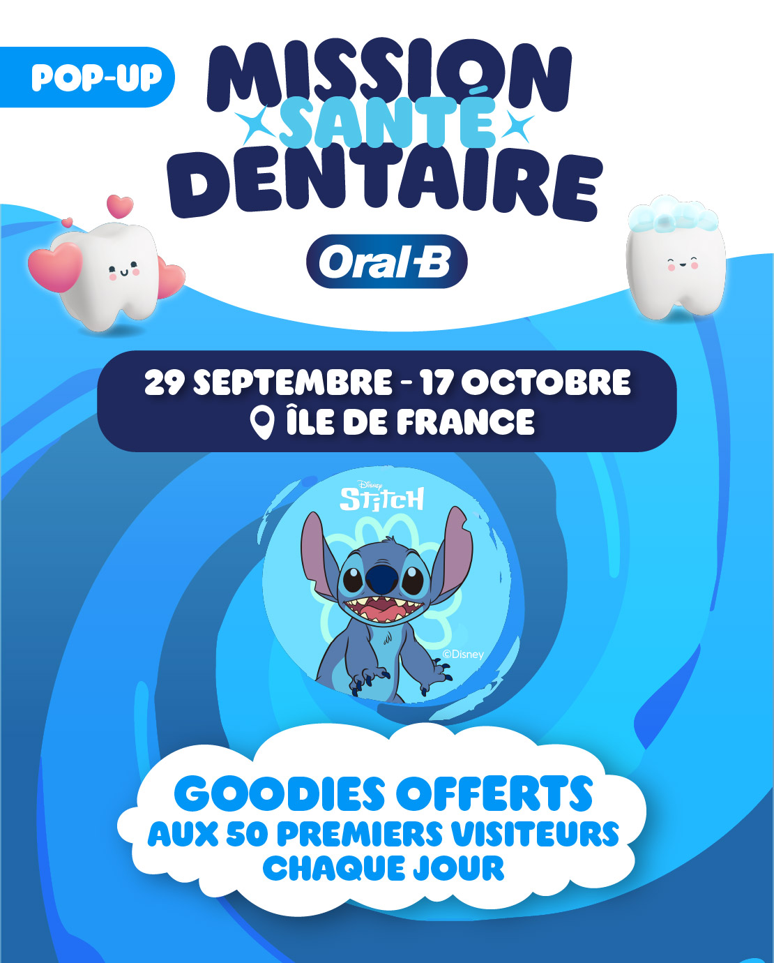 Oral-B Facebook ad: La Mission Santé Dentaire Oral-B arrive près de chez vous!