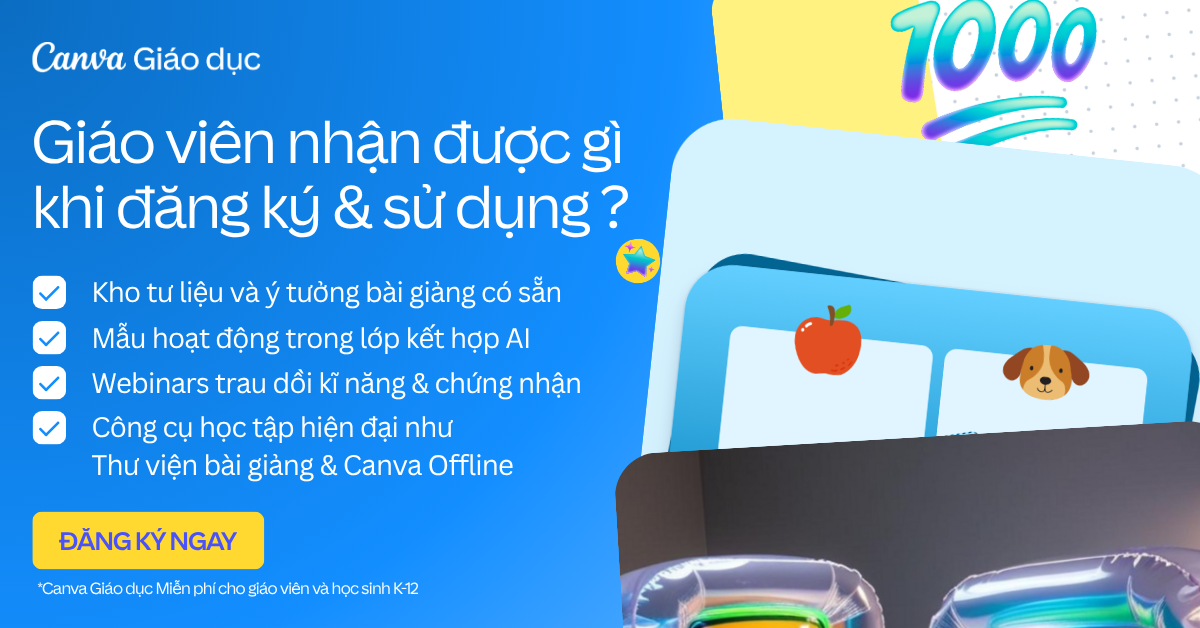 Canva Vietnam Facebook ad: Đăng ký Canva Giáo dục miễn phí