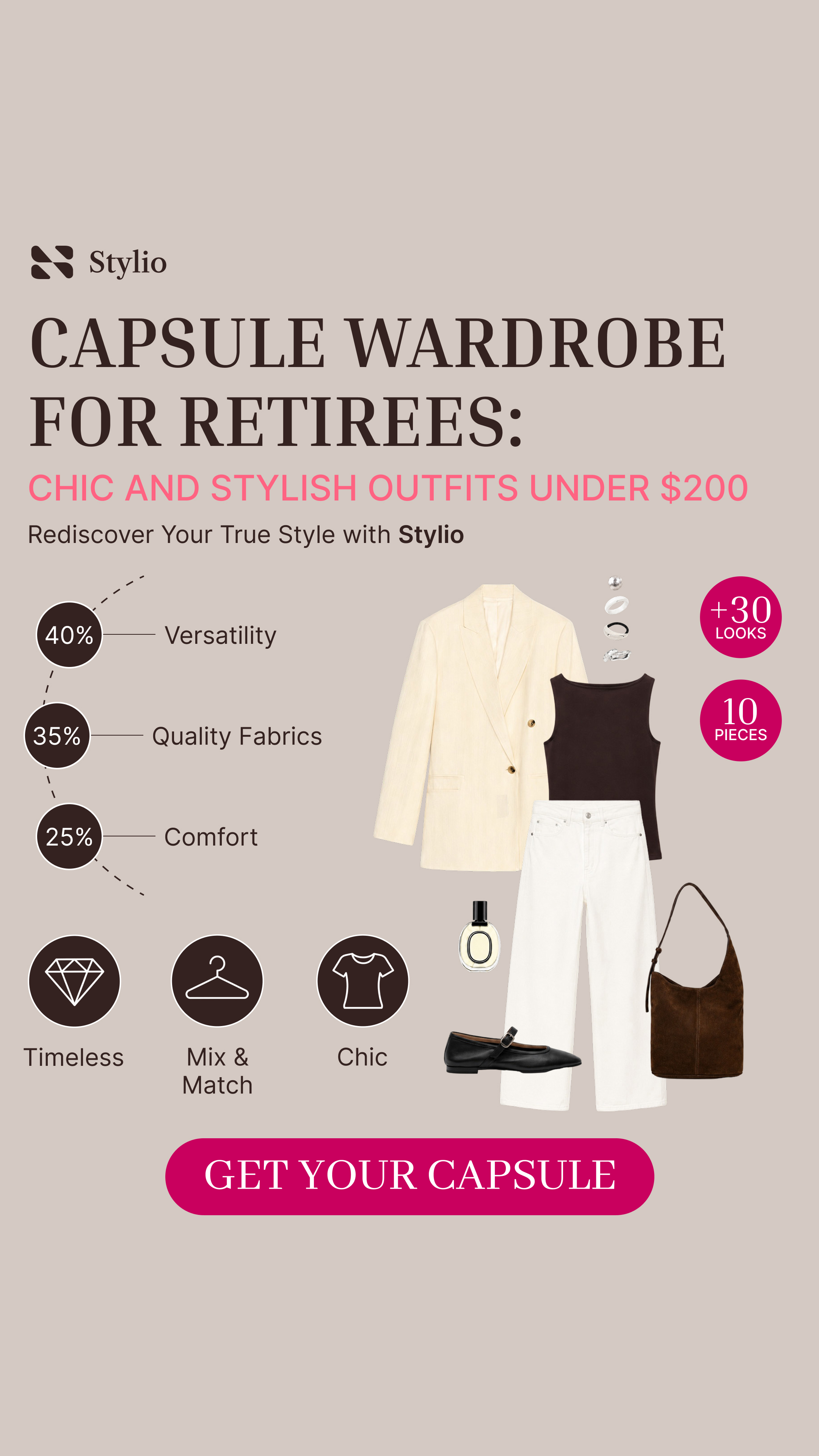 Stylio - Your Personal AI Stylist Facebook ad: Build a capsule that works