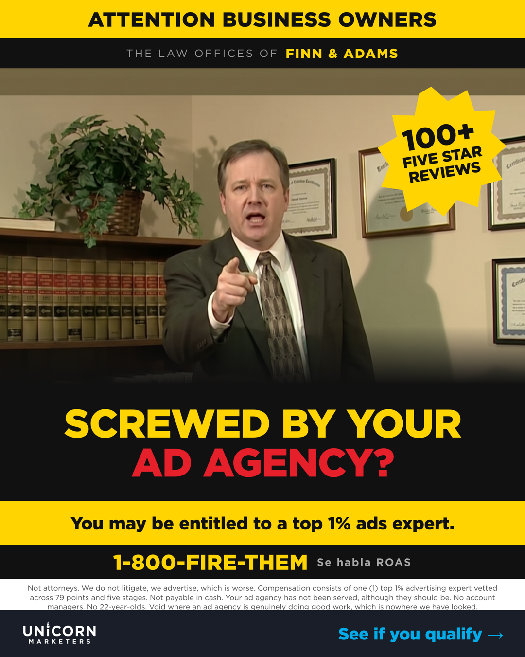 Unicorn Marketers Facebook ad: Hire A Top 1% Growth Marketer Today