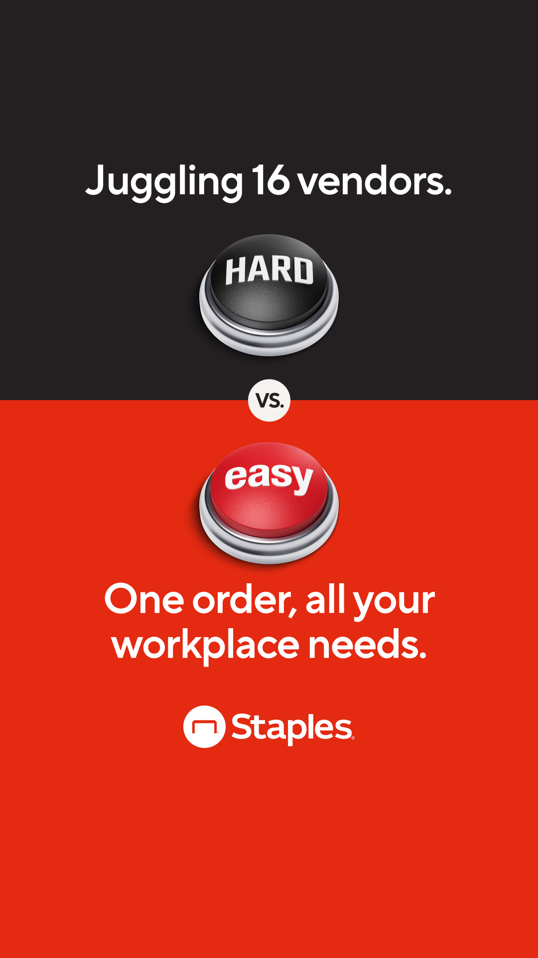 Staples Facebook ad: One trusted partner.
