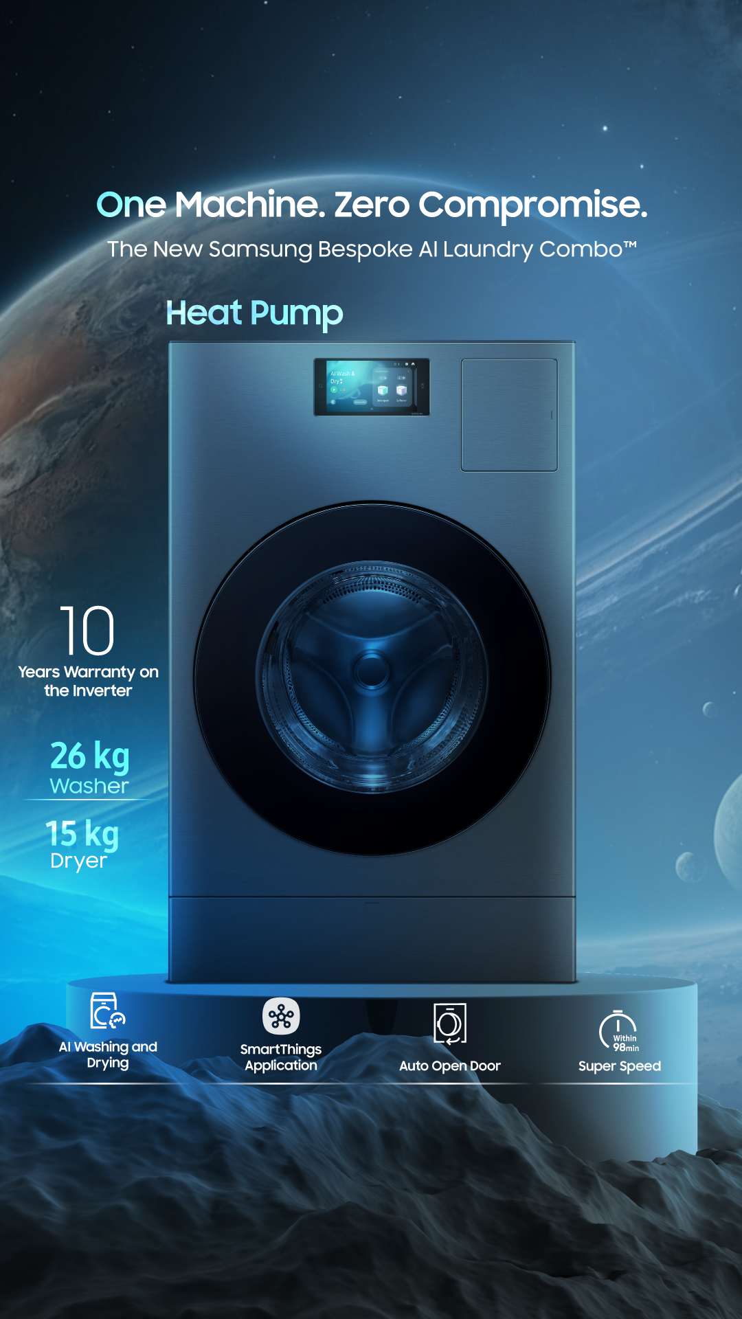 Samsung Facebook ad: Washer Dryer Combo Gray 26kg Bespoke AI | Samsung Lebanon