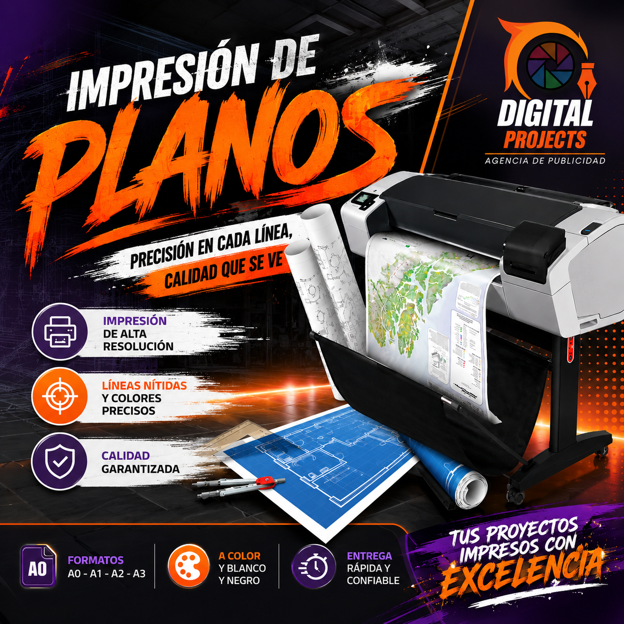 Digital Proyects M.Y Agencia de publicidad Facebook ad: Impresión y Escaneo de Planos A3-A0