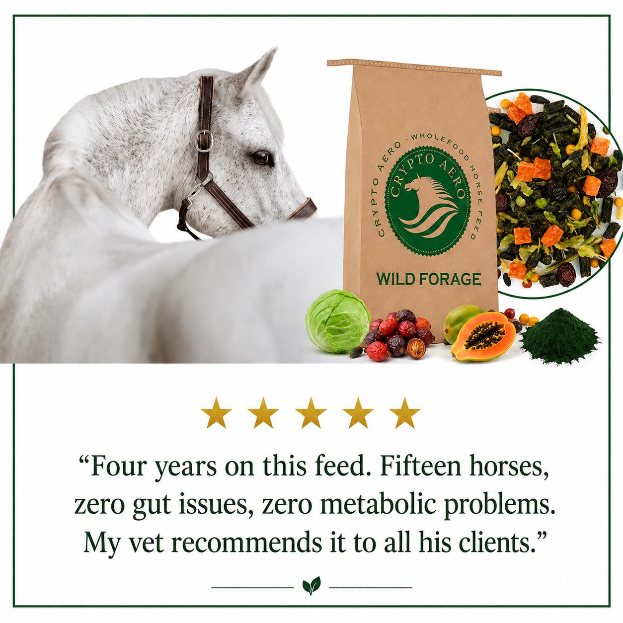 Crypto Aero - More Than Feed Facebook ad: Whole-Food Horse Feed, Real Ingredients | Crypto Aero