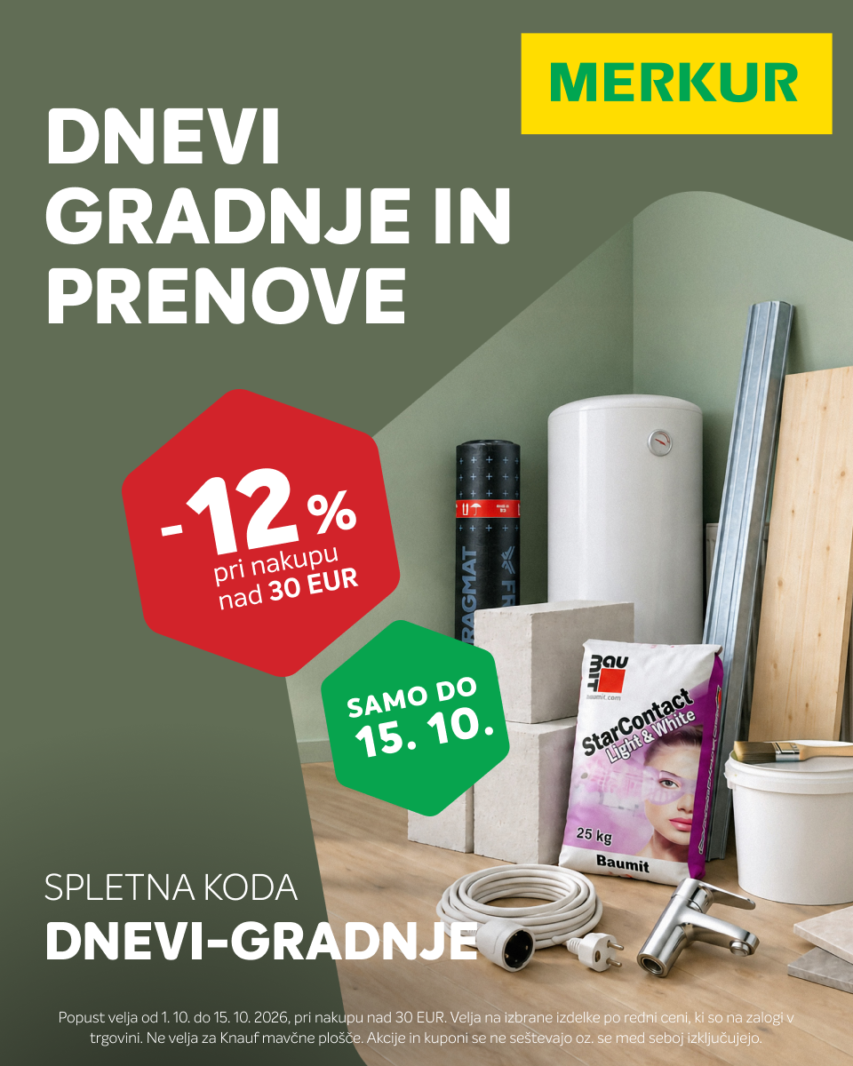 Merkur Facebook ad: 12 % popust s kodo DNEVI-GRADNJE