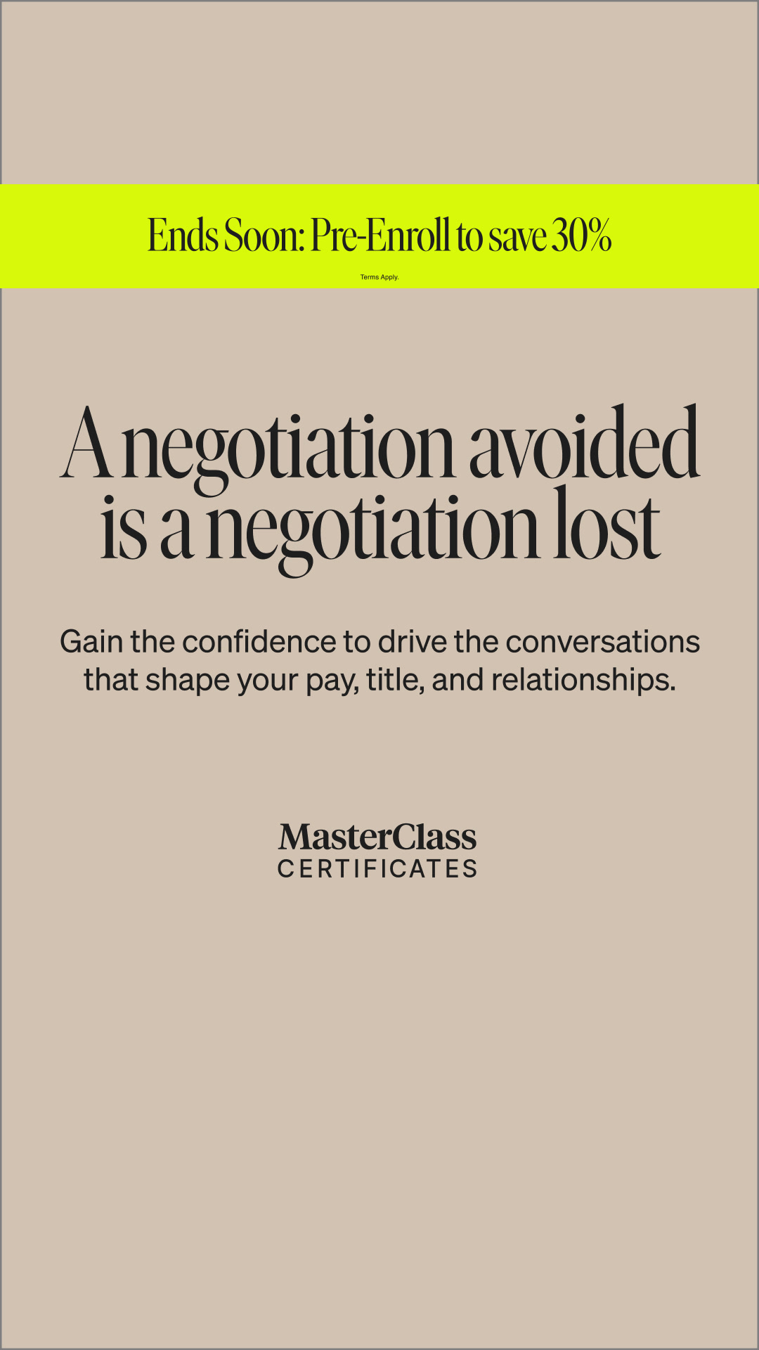 MasterClass Facebook ad