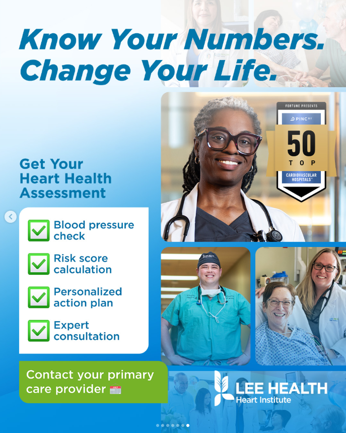 Lee Health Heart Institute Facebook ad from Dec 30, 2025